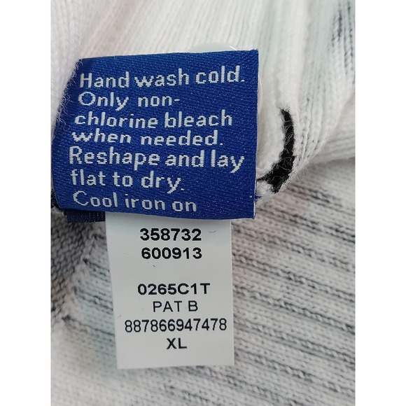 Apt 9 Floral V-Neck 3/4 Sleeve Cardigan Sweater Women's XL Cotton Black White - Picture 10 of 11